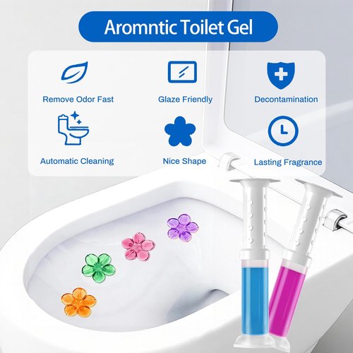 96 Pack Toilet Gel Stamps, 8 Fresh Scents | Long-Lasting Bathroom Freshener & Cleaner | Each Stamp Lasts 12 Days | Easy-Press Applicator for Home, Guest Bath, Rental