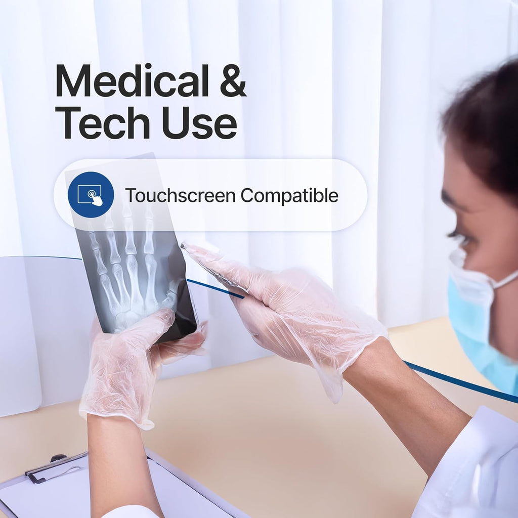 Schneider Clear Vinyl Exam Gloves - Latex-Free, Disposable, Powder-Free, 4 Mil Thickness