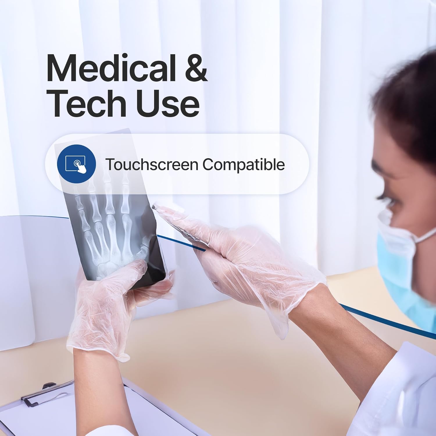 Schneider Clear Vinyl Exam Gloves - Latex-Free, Disposable, Powder-Free, 4 Mil Thickness