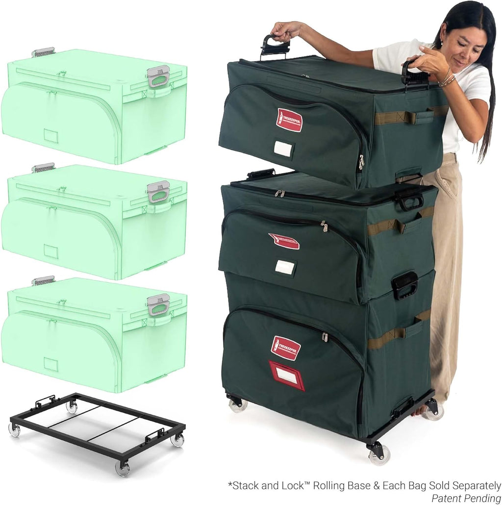 TreeKeeper Deluxe Ornament Storage Box - Holds 72 Ornaments Up to 4 Inches | 3 Removable Trays with Dividers