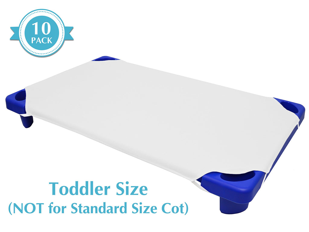 American Baby Company 10 Piece Cotton-Polyester Blend Toddler Cot Sheets 23" x 40" - Soft & Breathable Cot Sheets for Daycare and Preschool, White