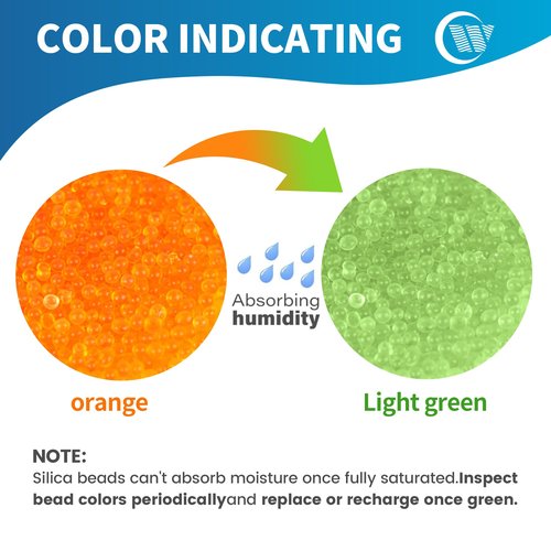 Wisesorb 3g 100Pcs Silica Gel Orange Indicating (Orange to Green) Silica Gel Packets Food Grade Desiccant Packs Dehumidifier - Silica Packets, Moisture Absorbers