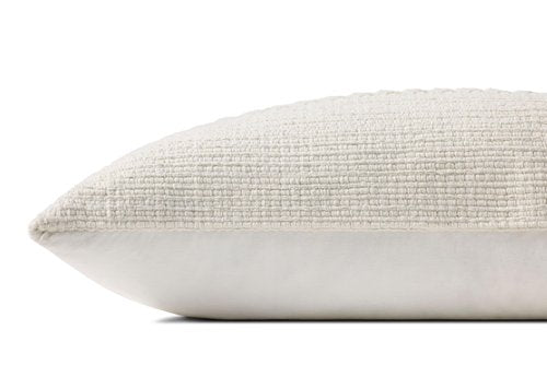Loloi Chris Loves Julia Harvey Collection PCJ0018 White 12'' x 27'' Cover w/Down Pillow