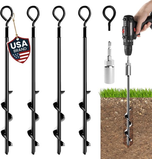 Ground Anchors by [Brand Name] - Heavy Duty Screw-in Stakes for High Winds | Ideal for Sheds, Tents, and More