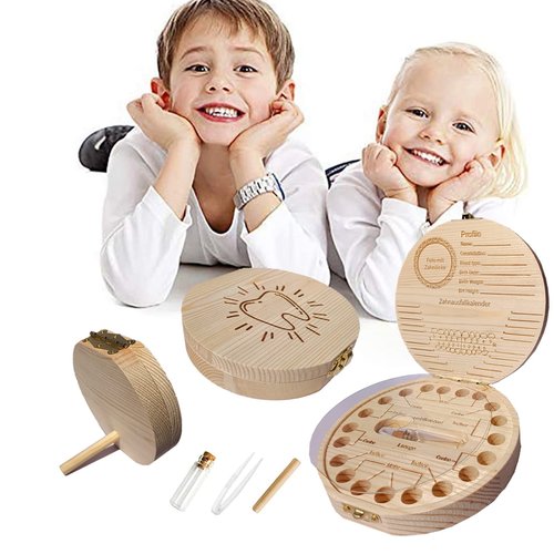 Baby Tooth Keepsake Box,Tooth Fairy Box,Wooden Tooth Box ,Baby Keepsake Storage Box,Tooth Saver,Tooth Holder for Kids Teeth,Tooth Boxes for Lost Teeth for Kids,Newborn Baby Birthday and Shower Gift