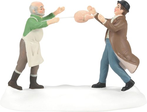 Department 56 Dickens Village | Dressed for the Turkey Auction Lit Building & Figurine Set - 4.8 Inch, Multicolor