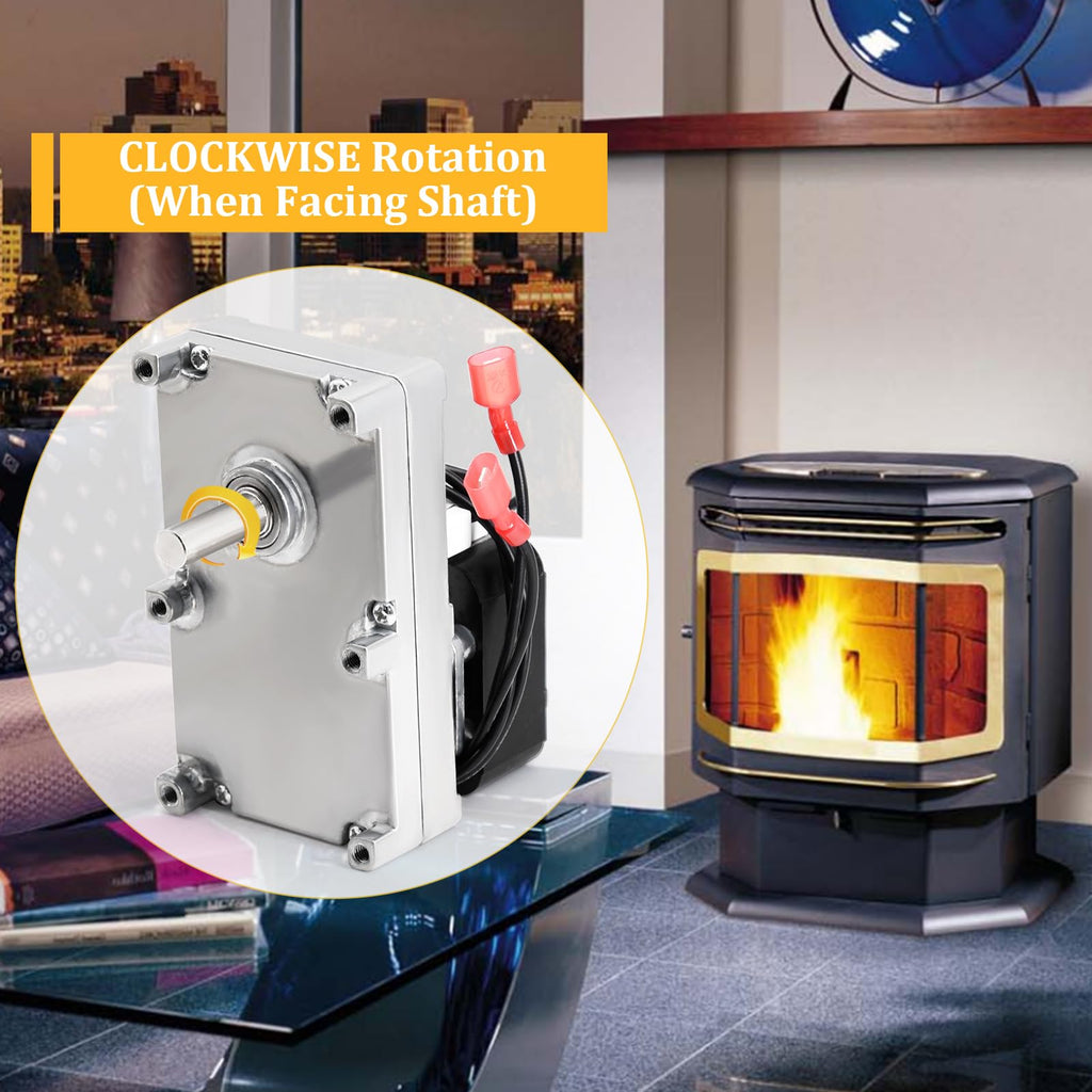 250-00526 Auger Motor for Avalon Astoria Bay & Newport Bay & 900 PS & Arbor & Avanti & AGP, Lopi Yankee Bay & Yankee PS & AGP & Leyden & Pioneer Bay & Foxfire Pellet Stoves, 1 RPM Auger Motor 90-0191