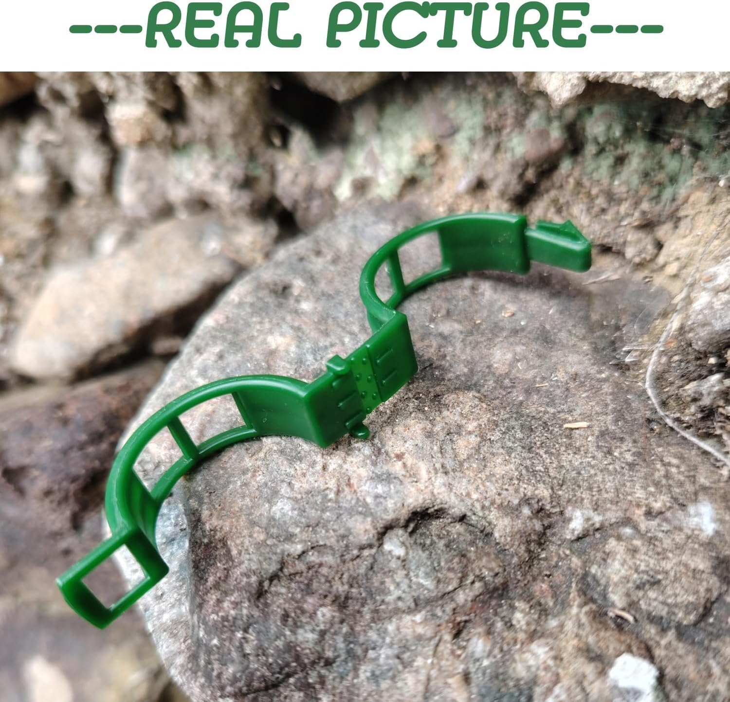 Skiennix Plant Support Clips - 100 Durable Tomato & Grape Vine Clips for Garden Trellis | Green
