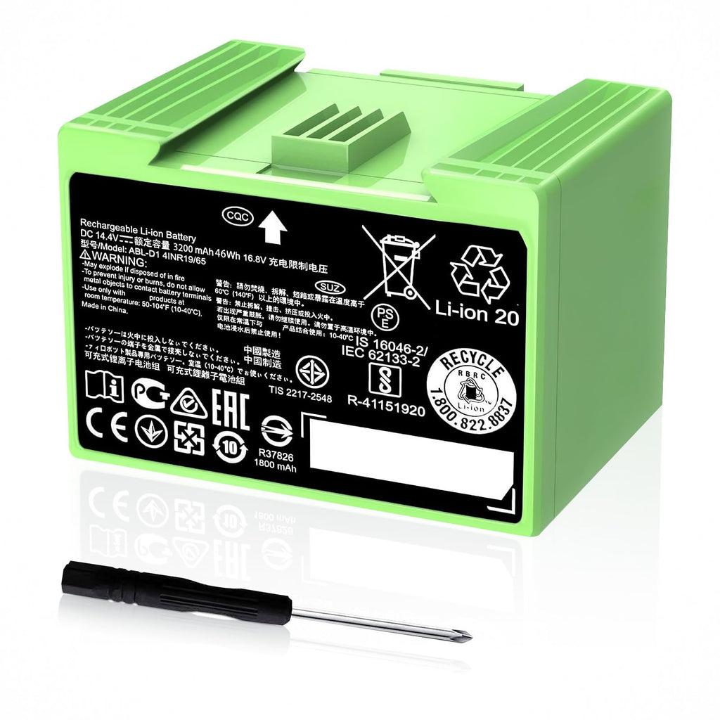 High Capacity for Roomba i7 Battery Compatible with iRobot Roomba i and e j Series, for J7 i7 i7+ i8 i8+ i6 i5 i4 i4+ i3 i3+ i7158 J7 7150 7550 and e5 e6 e5150 e5152 e6198 5511 ABL-D1 ABL-D2 14.4V