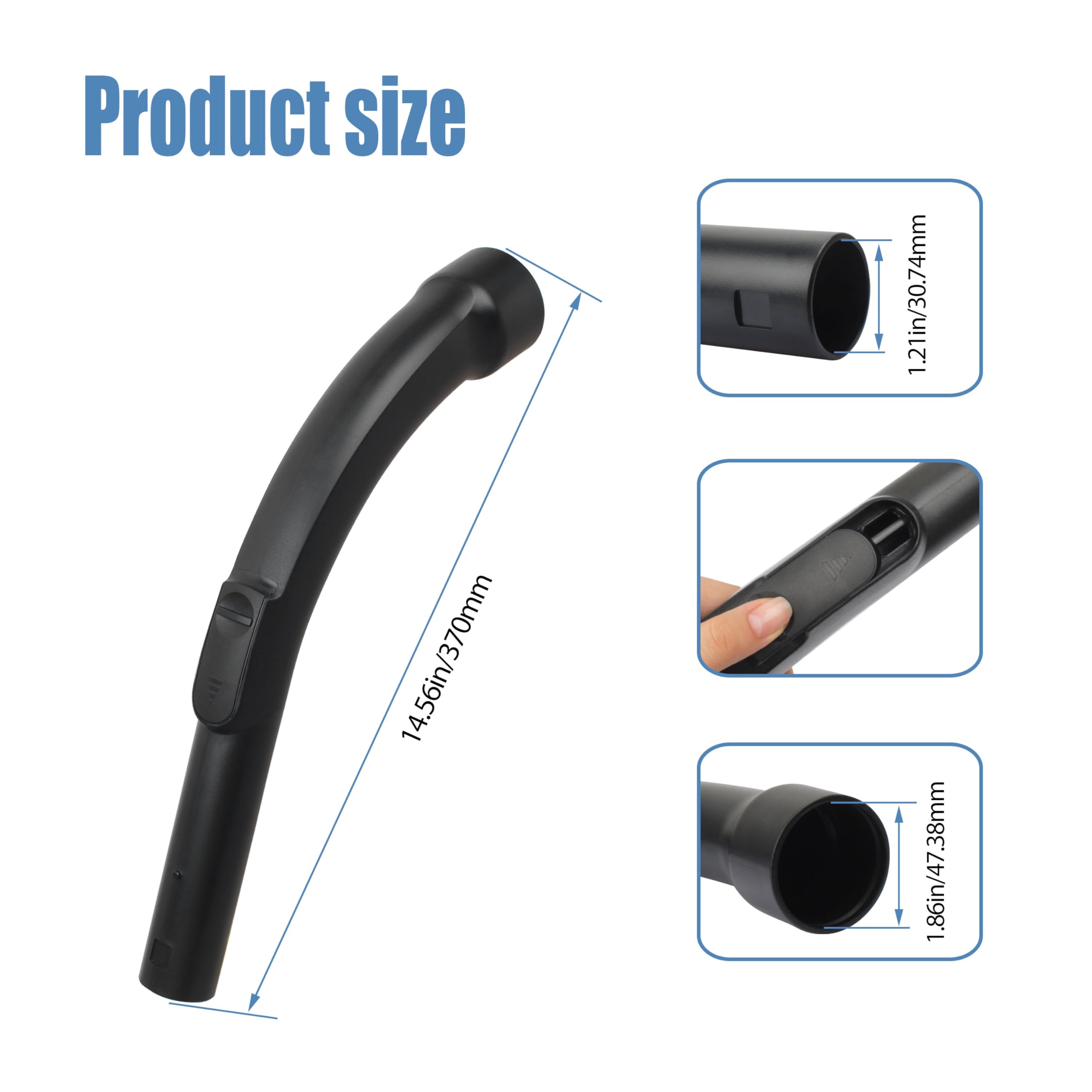 Shinelan S2110 S501 S524 Replacement for Miele Vacuum Plastic Bent End Hose,Replacement Part 5269091 Compatible with Miele Compact C1, C2, C3 S4,Canister Vacuum Cleaner