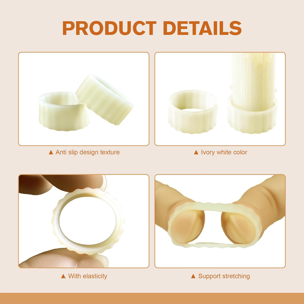 Skiennix Silicone Candle Grippers - 10-Pack Taper Candle Holders | Stay Put Design for Weddings & Home Decor (White)