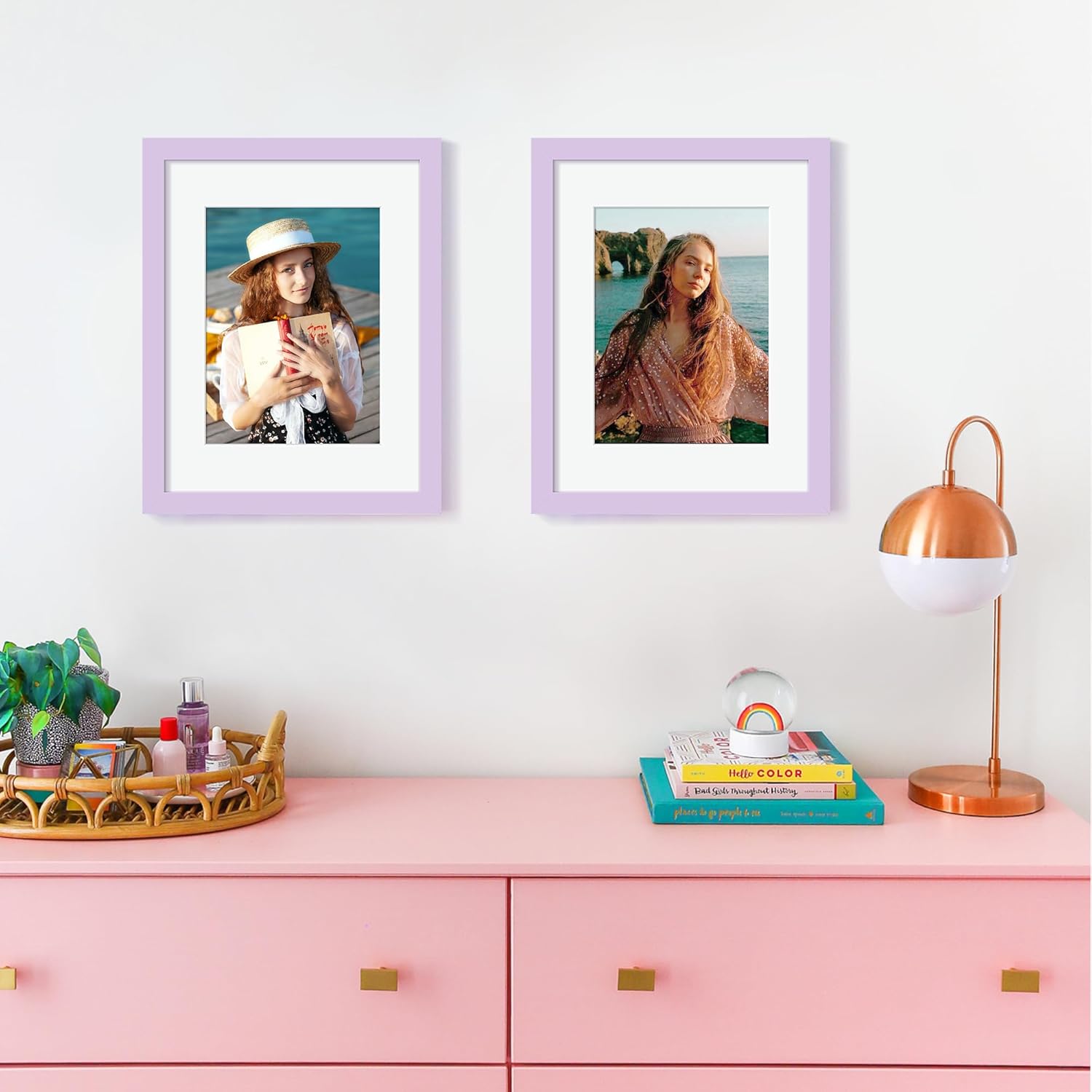 Upsimples 8.5x11 Picture Frame - Versatile Display for 6x8 Photos with Mat or 8.5x11 Without - Purple, 1 Pack