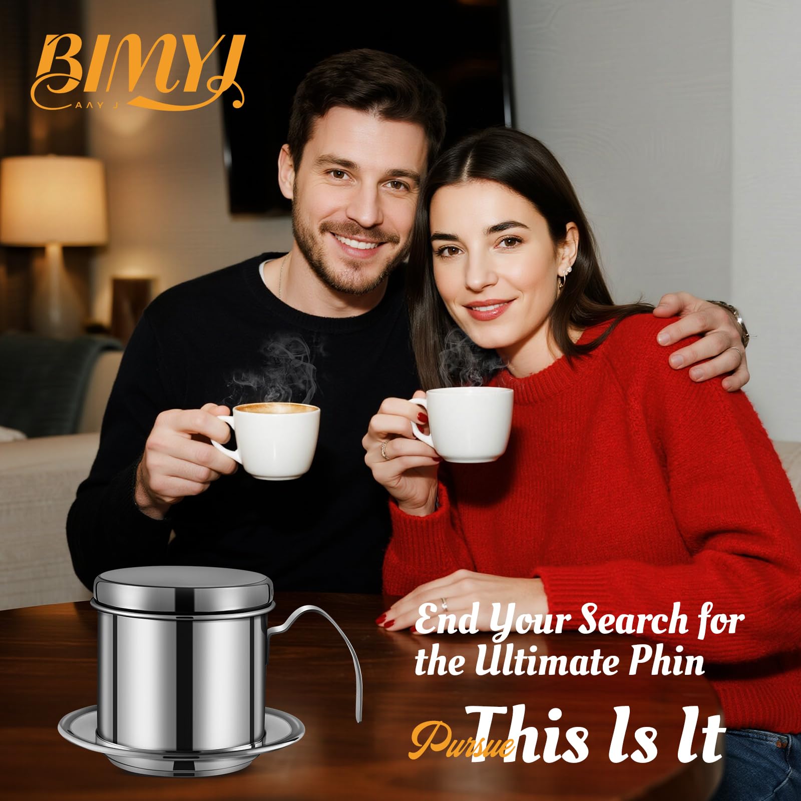 BIMYJ Authentic Vietnamese Coffee Dripper | Heavy-Duty 8oz Phin Filter Vietnamese Coffee Maker | Premium Stainless Steel Phin Coffee Filter for Rich Slow-Drip Brew