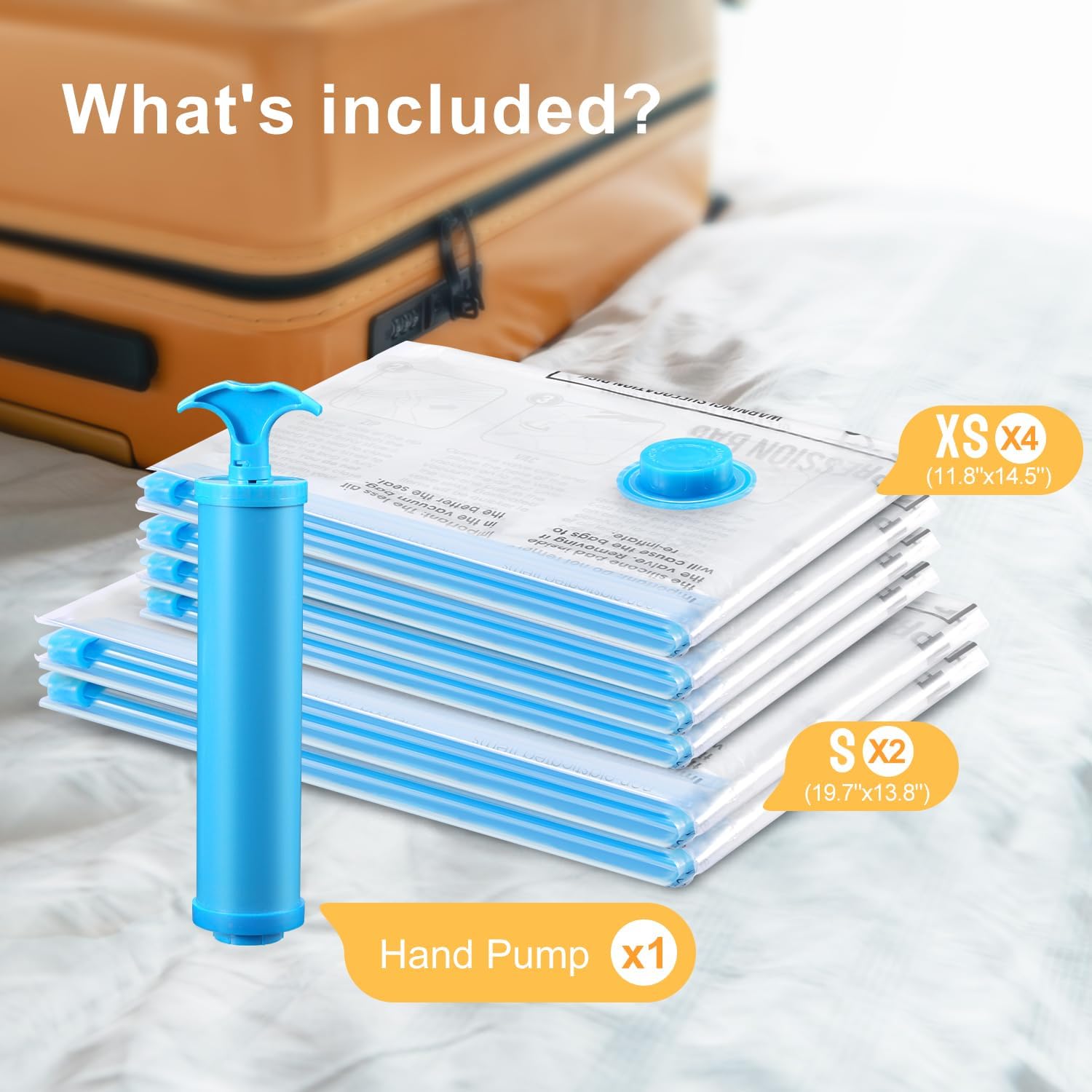UPGOGO Vacuum Storage Bags - Space-Saving Travel Bags for Clothing & Blankets | 6-Pack Combo