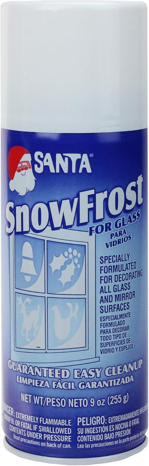 Santa Artificial Snow Spray - Winter White Snowfrost for Glass | 9 Ounces