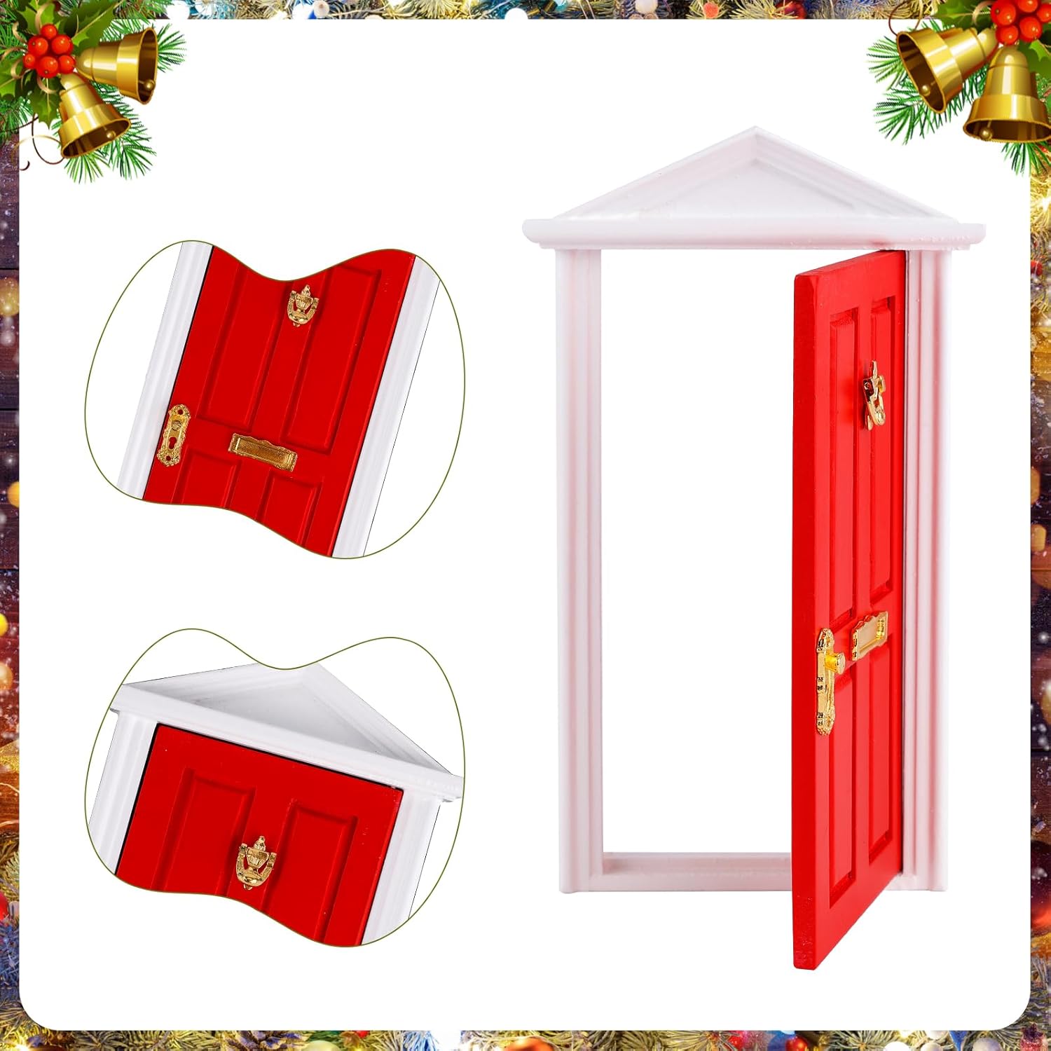 Skiennix Christmas Fairy & Elf Door - Magical Miniature Accessories for DIY Decor | Tiny Elf Kit