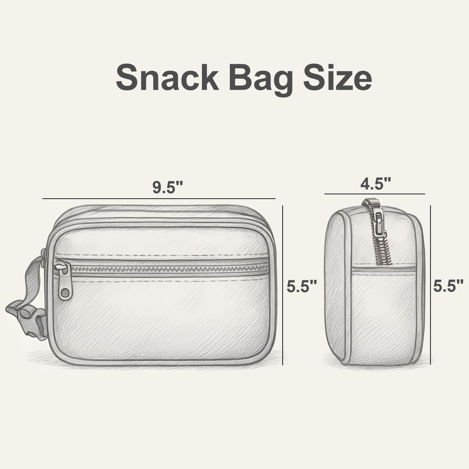 Bagseri Kids Snack Bag Girls - Small Reusable Mini Cooler Pouch, Insulated 3.9L Food Carrier with Buckle Handle for School and Daycare, Fits in Backpack, Glitter Pink Unicorn