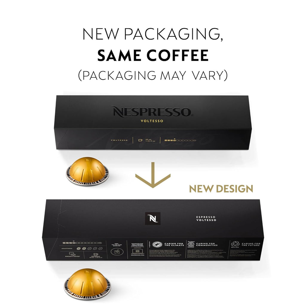 Nespresso Vertuo Capsules - Voltesso Mild Roast Espresso Pods | 50-Count, 1.35oz Brews