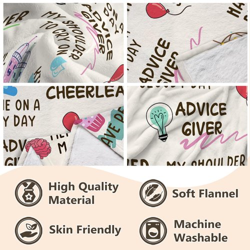 Nuowagify Best Friend Birthday Gifts for Women, Bestie Gift for Women, Friendship Gift for Woman, BFF - Galentines Day Gifts, Valentines Day Gifts for Friends, Best Friend Blanket 60"x 50"- White