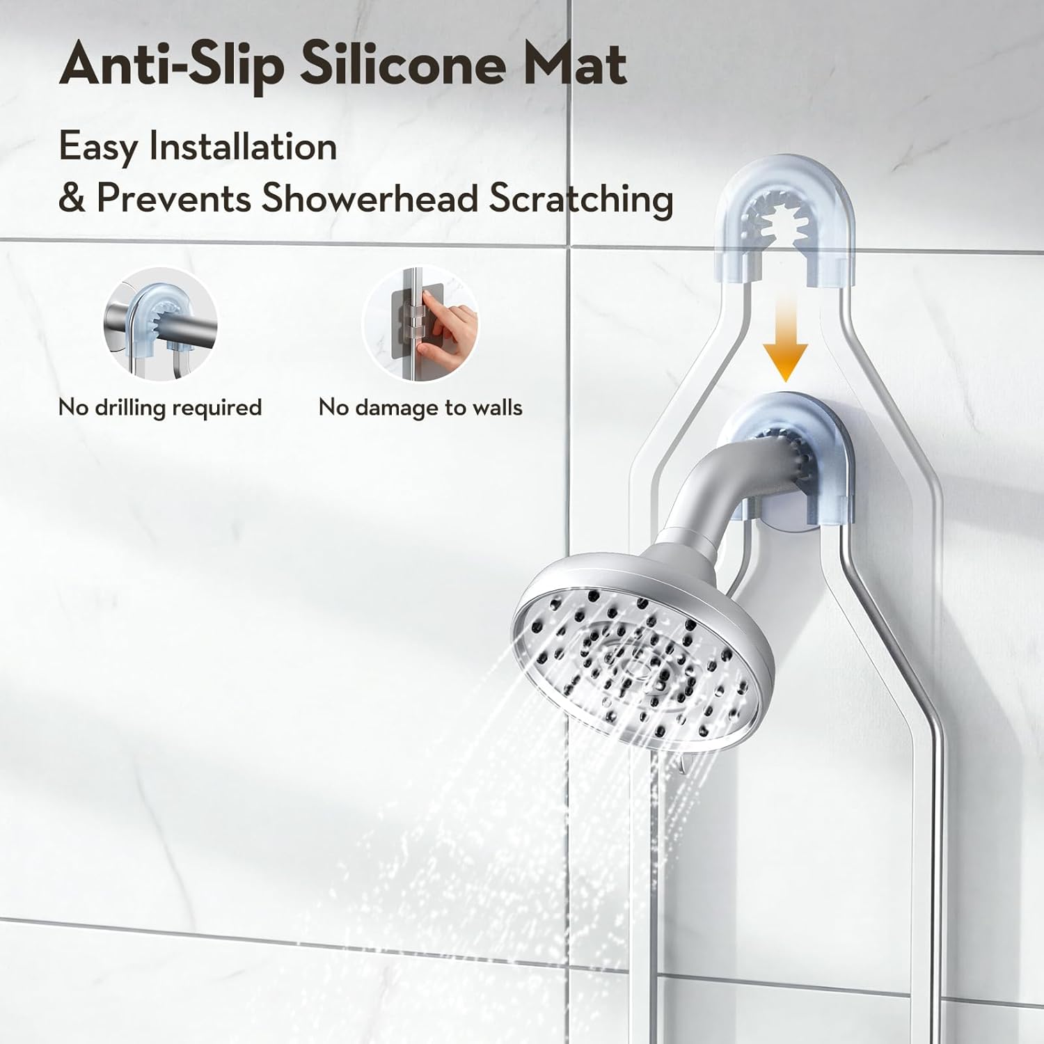 Skiennix Shower Caddy - Rust-Free Aluminum Organizer with Hooks & Soap Holder - Bright Silver