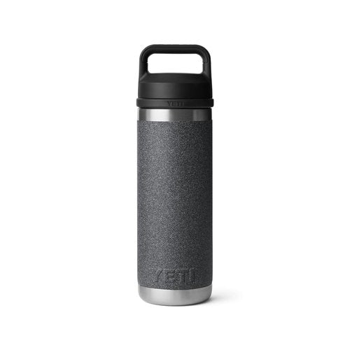 YETI Rambler 18 oz Bottle, Leakproof, Vacuum Insulated, Stainless Steel with Chug Cap, Black Stone