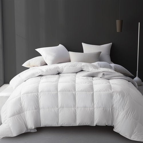 Hotel Grand Luxury White Goose Down Comforter - King Size 106x90 Inch | Fluffy All-Season Bedding with 8 Corner Loops
