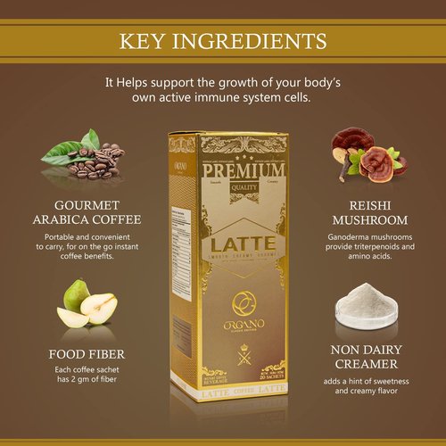 ORGANO Combo Pack, 1 box Cafe Latte and 1 Box Cafe Mocha 100% Certified Organic Gourmet Coffee