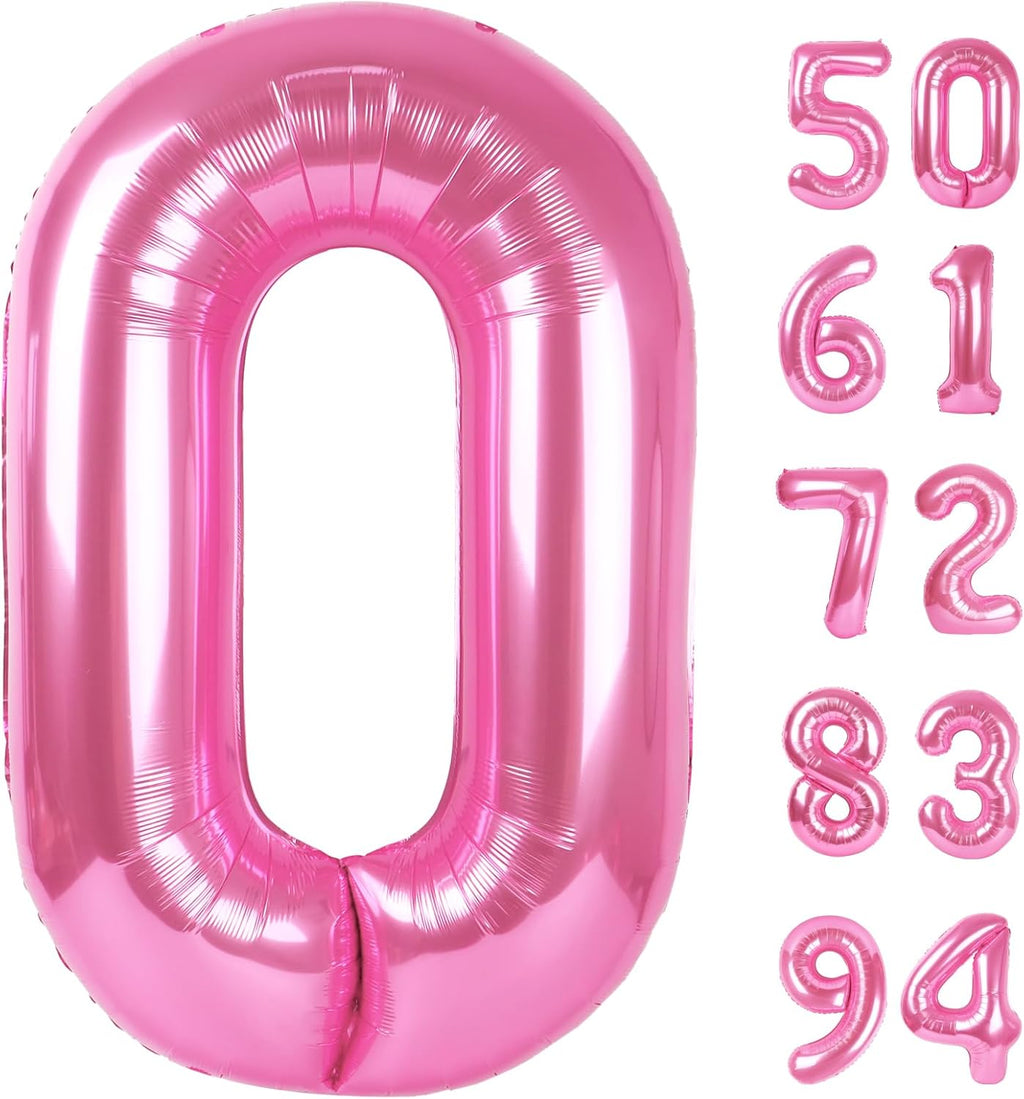 Pink Number Balloon - 40 Inch 0 Balloon for Birthday Celebrations | Perfect Party Supplies for Women