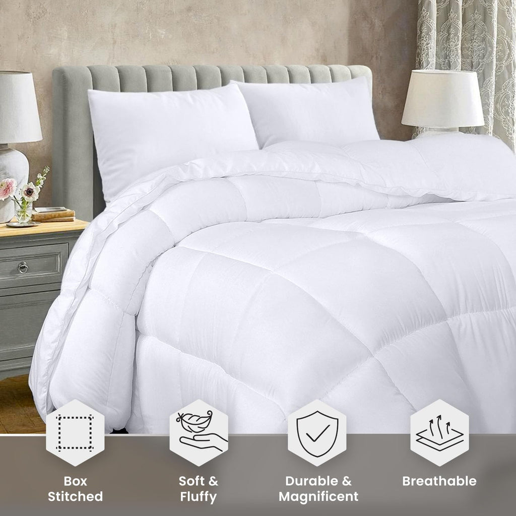 Utopia Bedding King Comforter - Quilted White Duvet Insert with Corner Tabs | 90 x 102 Inches