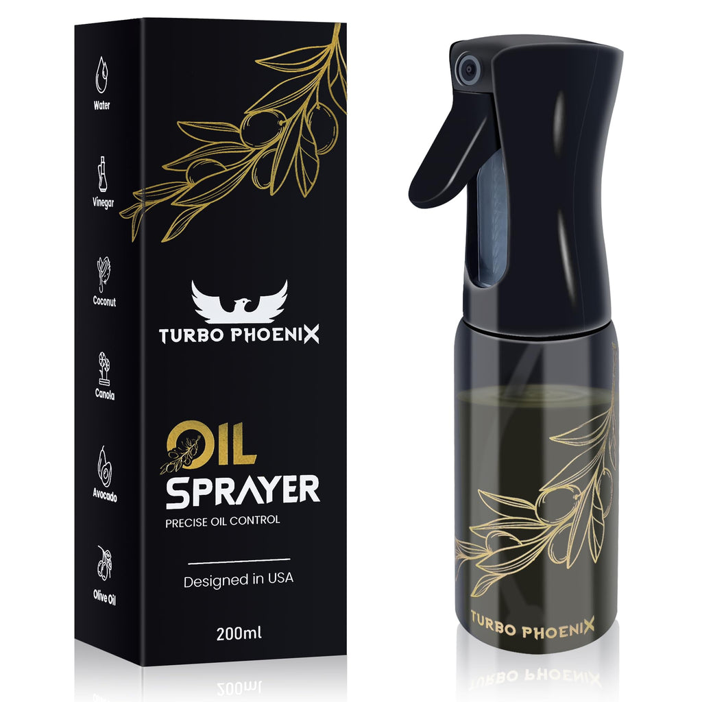 Oil Sprayer For Cooking, 200ML-Glass Refillable Spray Bottle, Oil Spritzer Dispenser For Kitchen,Olive Oil Dispenser Spray Bottle,Oil Sprayer For Air Fryer, Perfect Control For A Healthy Diet Portion.