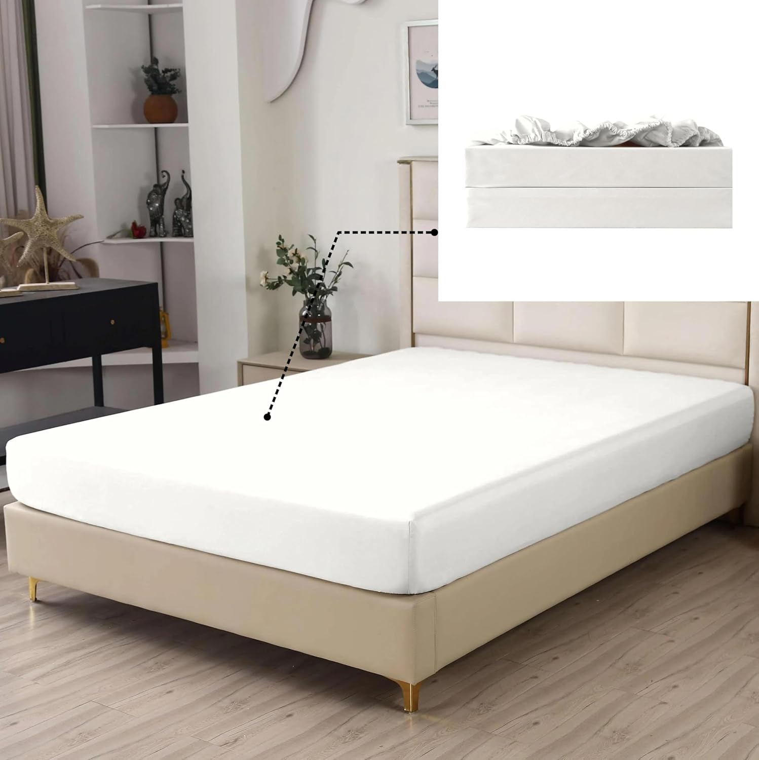 SDIII Queen Fitted Sheet - Hotel Quality Brushed Microfiber, Soft & Breathable, Deep Pocket - 2 Pack