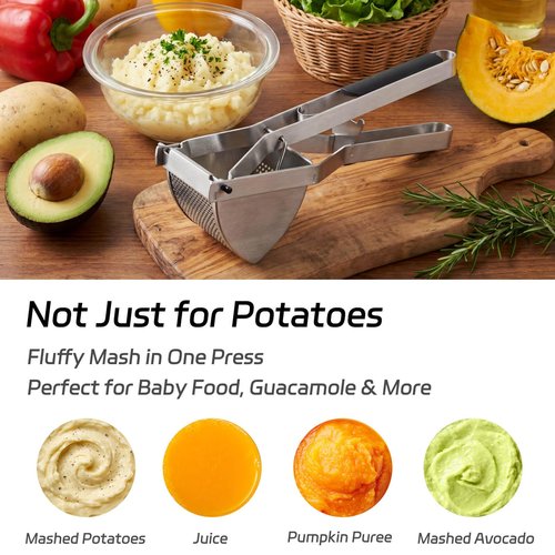 SPEENSUN Potato Ricer, Heavy Duty Stainless Steel Potato Masher for Fluffy Mashed potatoes & Baby Food | Dishwasher Safe, Easy Clean Ricer for Mashed Potatoes with Comfort-Grip Handle