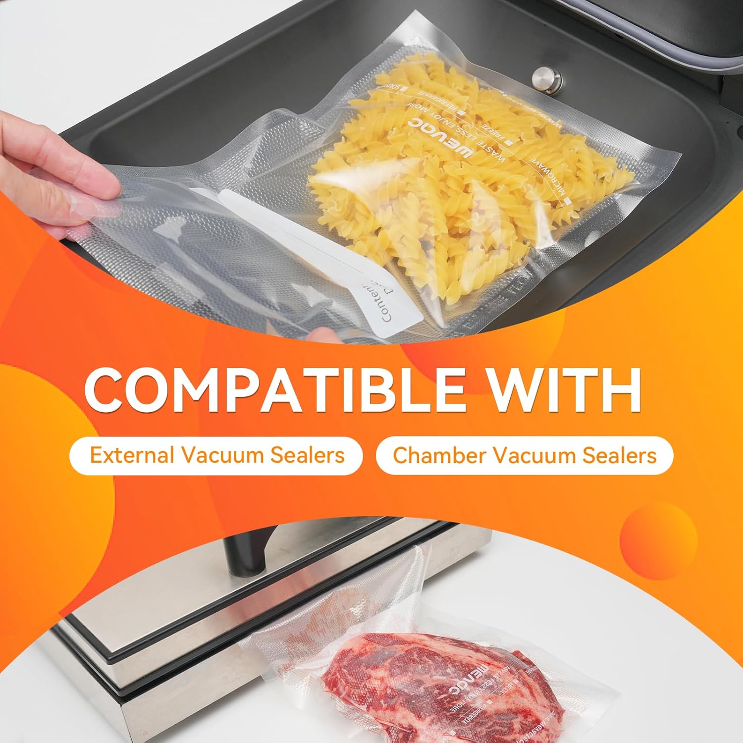 Wevac Food Vacuum Seal Roll - 8” x 150’ BPA-Free Bags with Cutter for Meal Prep & Storage