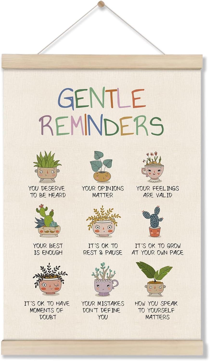 Motivational Wall Art by [Brand Name] - Positive Affirmations Poster for Mental Health | 16x12 Inch Teacher Appreciation Gift