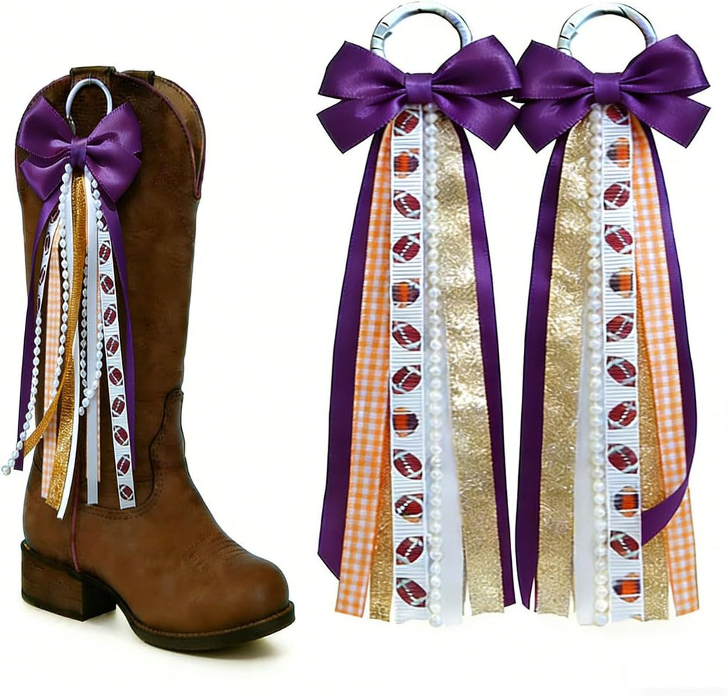 Skiennix Cowboy Boot Charms - Detachable Bow Shoe Clips for Women | 2 Pcs Decor for Cowgirl Boots