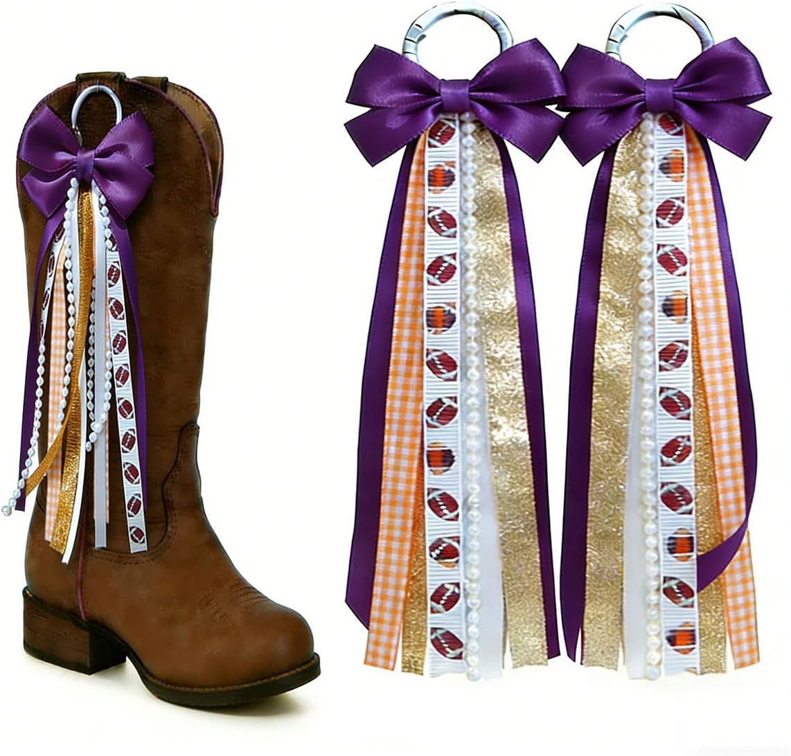 Skiennix Cowboy Boot Charms - Detachable Bow Shoe Clips for Women | 2 Pcs Decor for Cowgirl Boots