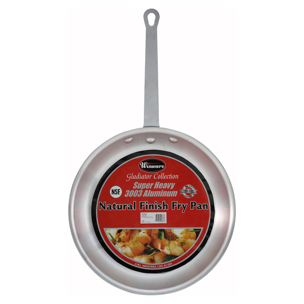 Winco Commercial-Grade Aluminium Fry Pan/Skillet, Natural Finish, 8"