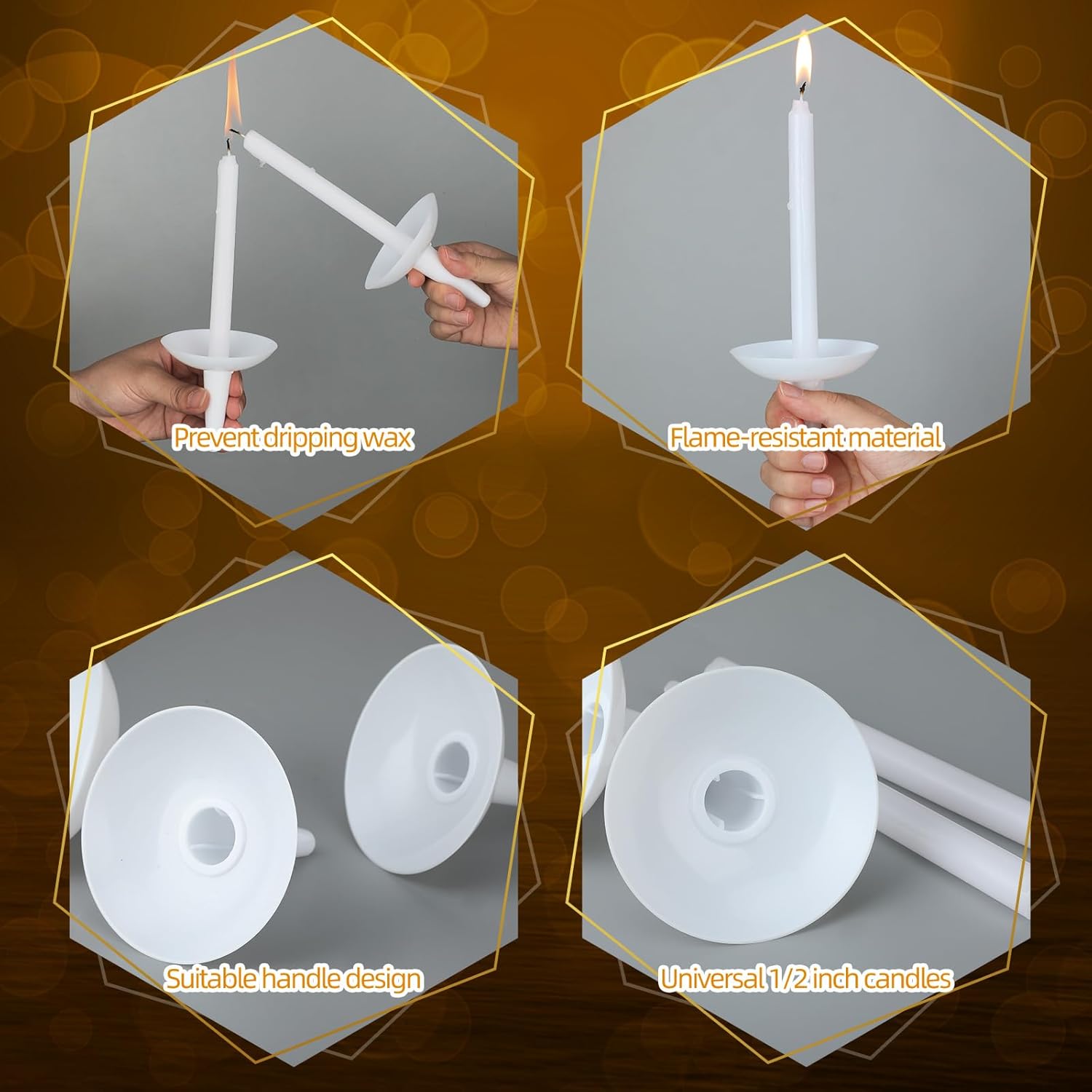 Skiennix Candle Holders - 100 Pcs Plastic Drip Protectors for Church, Vigil, Memorial & Weddings