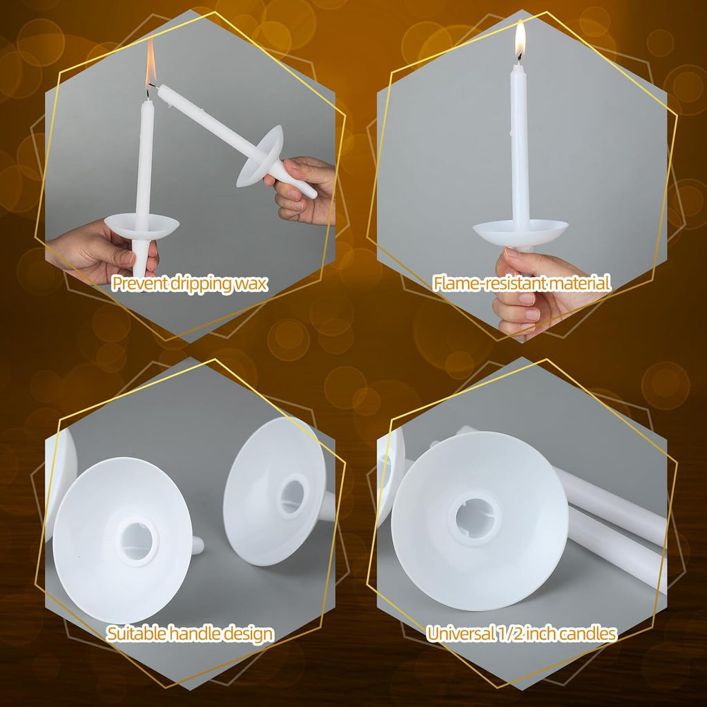 Skiennix Candle Holders - 100 Pcs Plastic Drip Protectors for Church, Vigil, Wedding & Events