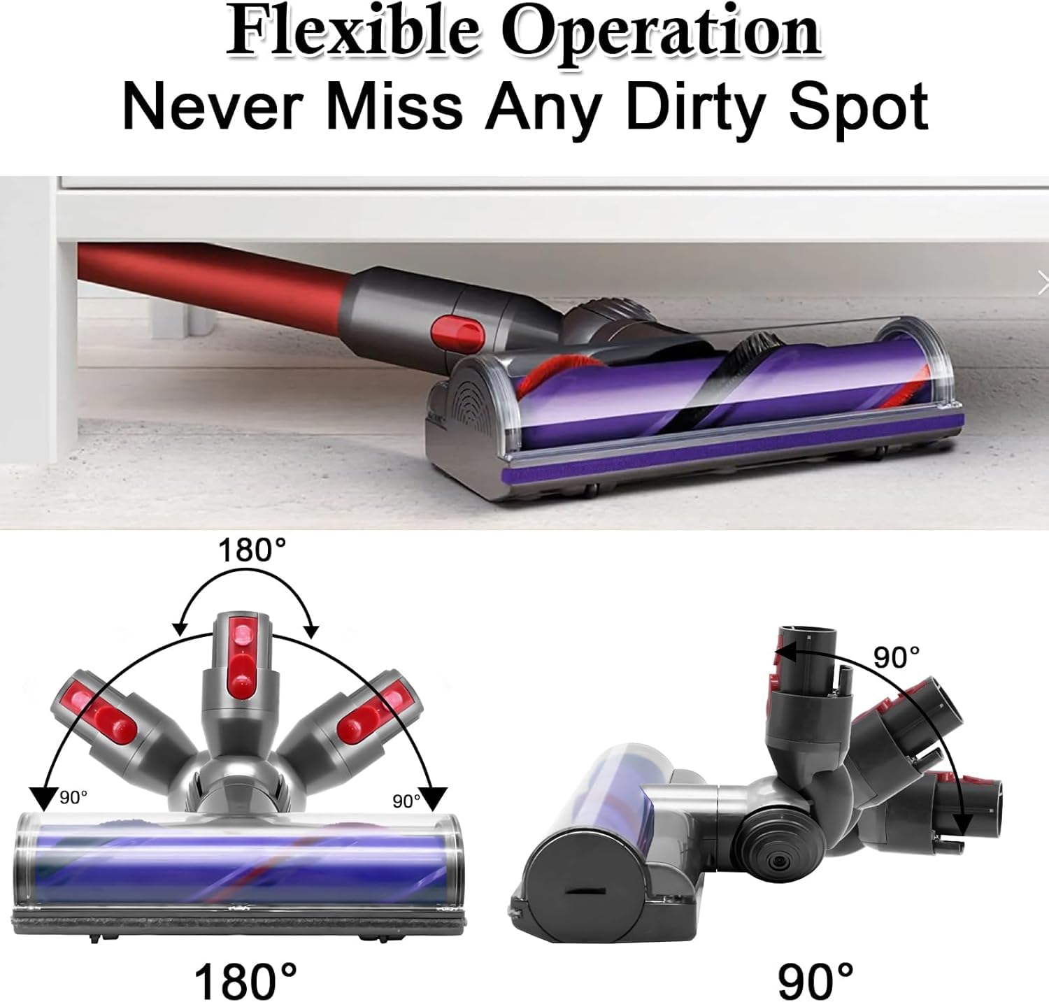 Quick-Release Motorhead Cleaner Compatible with Dyson V7 V8 V10 V11 V15 Vacuums Animal Absolute Models Cleaner Head Dyson Replacement Part Electric Head for Hardwood Floor Carpets SV10 SV11 SV12 SV14
