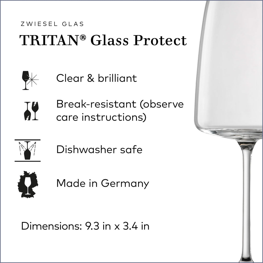 ZWIESEL GLAS Sensa Red Wine Glass (Set of 6), Wine Glasses for Red or White Wine, Dishwasher-Safe Machine-Made Tritan Crystal Glasses, Made in Germany (18.1 Oz)
