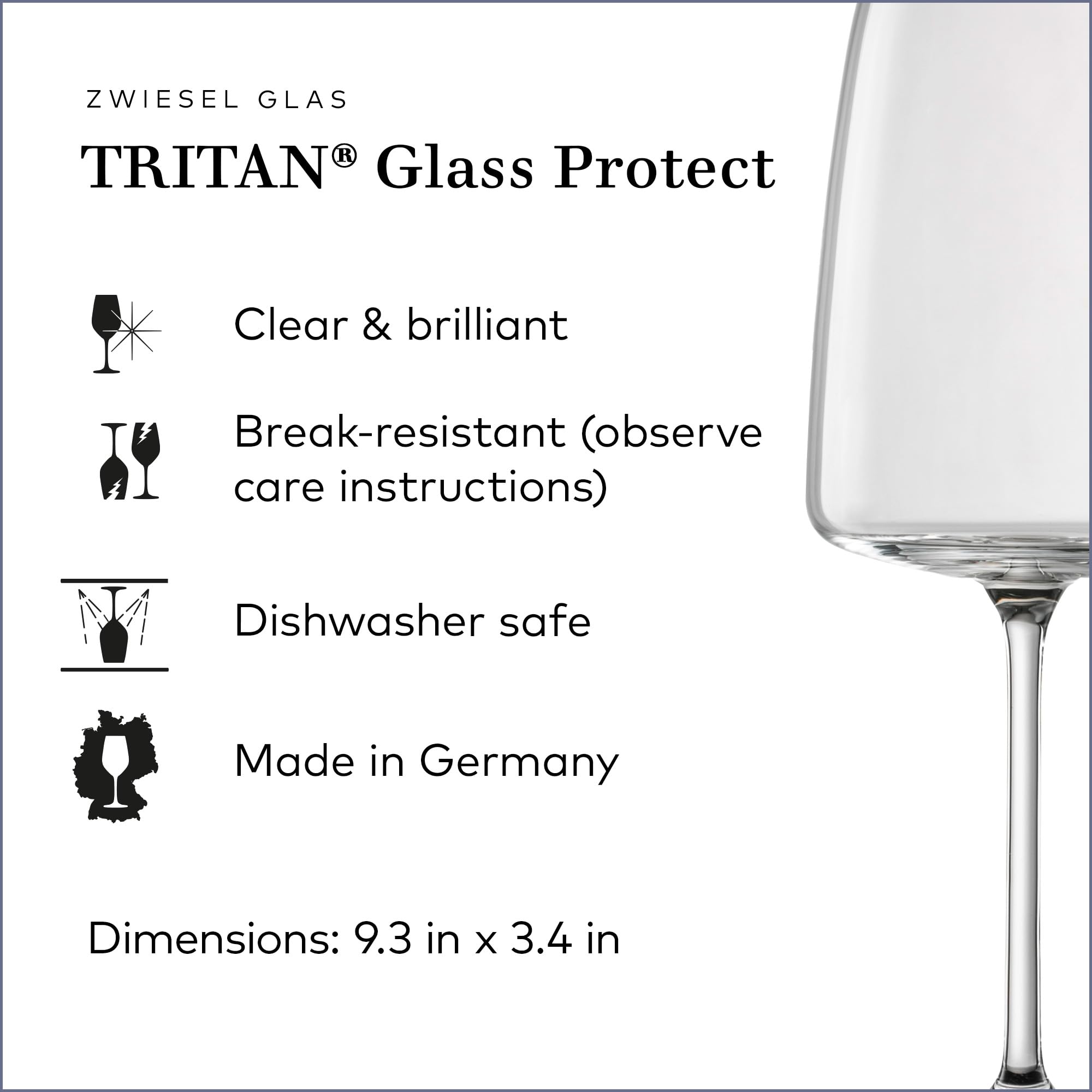 ZWIESEL GLAS Sensa Red Wine Glass (Set of 6), Wine Glasses for Red or White Wine, Dishwasher-Safe Machine-Made Tritan Crystal Glasses, Made in Germany (18.1 Oz)