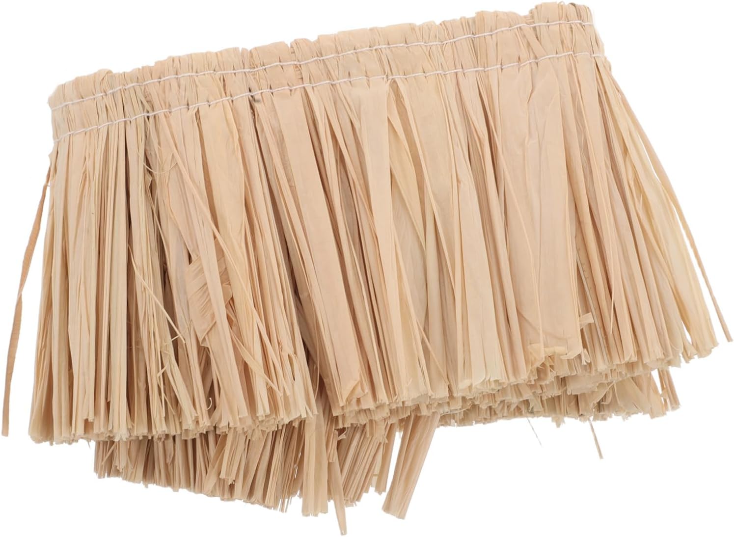 Skiennix Natural Raffia Fringe Trim - Handmade Straw Tassels for Boho Decor | DIY Wall Hanging