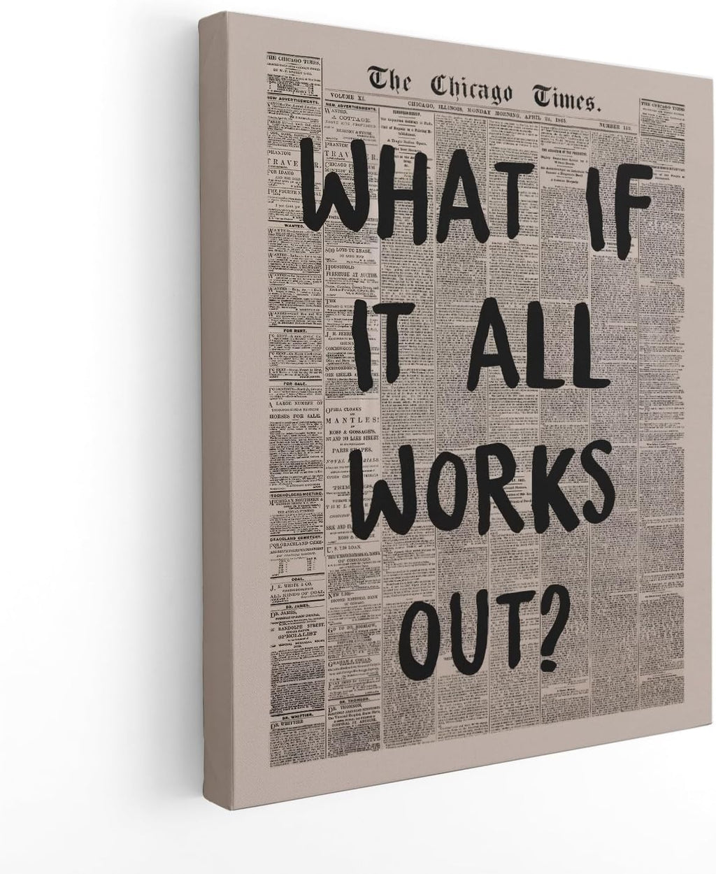 Skiennix Inspirational Wall Art - Motivational "What If It All Works Out" Print | 11x14 Inch Framed Decor for Home & Office