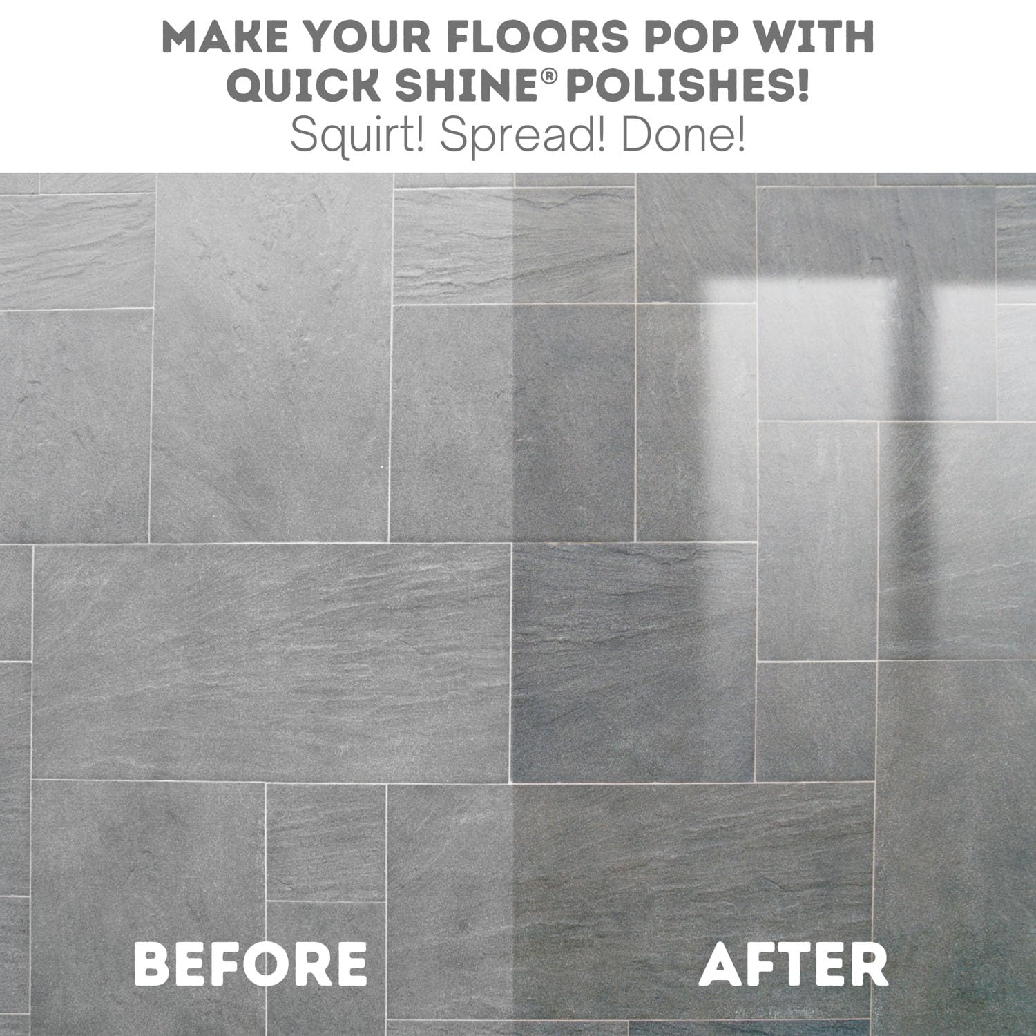 Quick Shine Multi-Surface Floor Finish-Polish 27oz-2pk | Safer Choice, No PFAS, pH Neutral Clean Shine Technology | Squirt & Spread | For Wood, Laminate, LVP, LVT, Tile & Stone | Made in USA