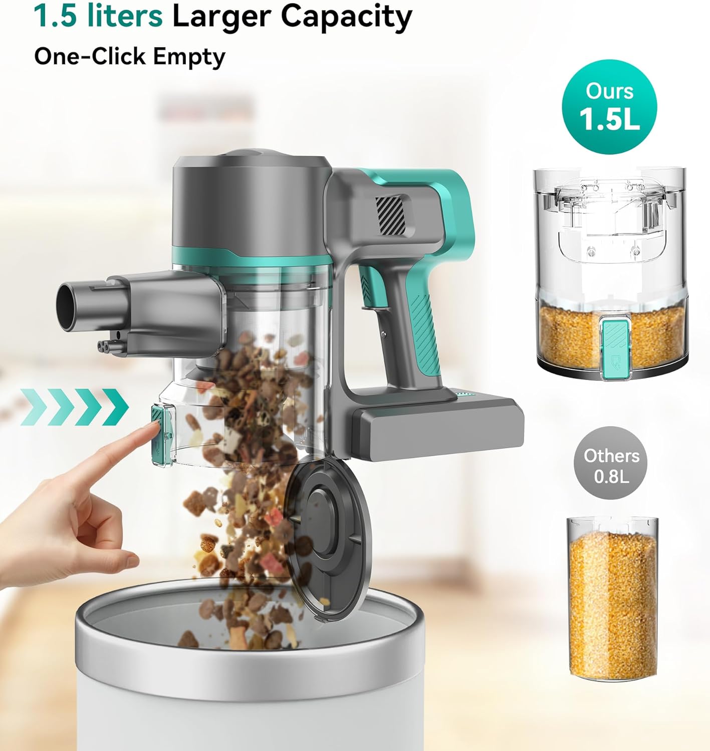 S10K Cordless Vacuum Cleaner - Powerful 55Kpa Suction | Lightweight, Rechargeable, Self-Standing for Home Use