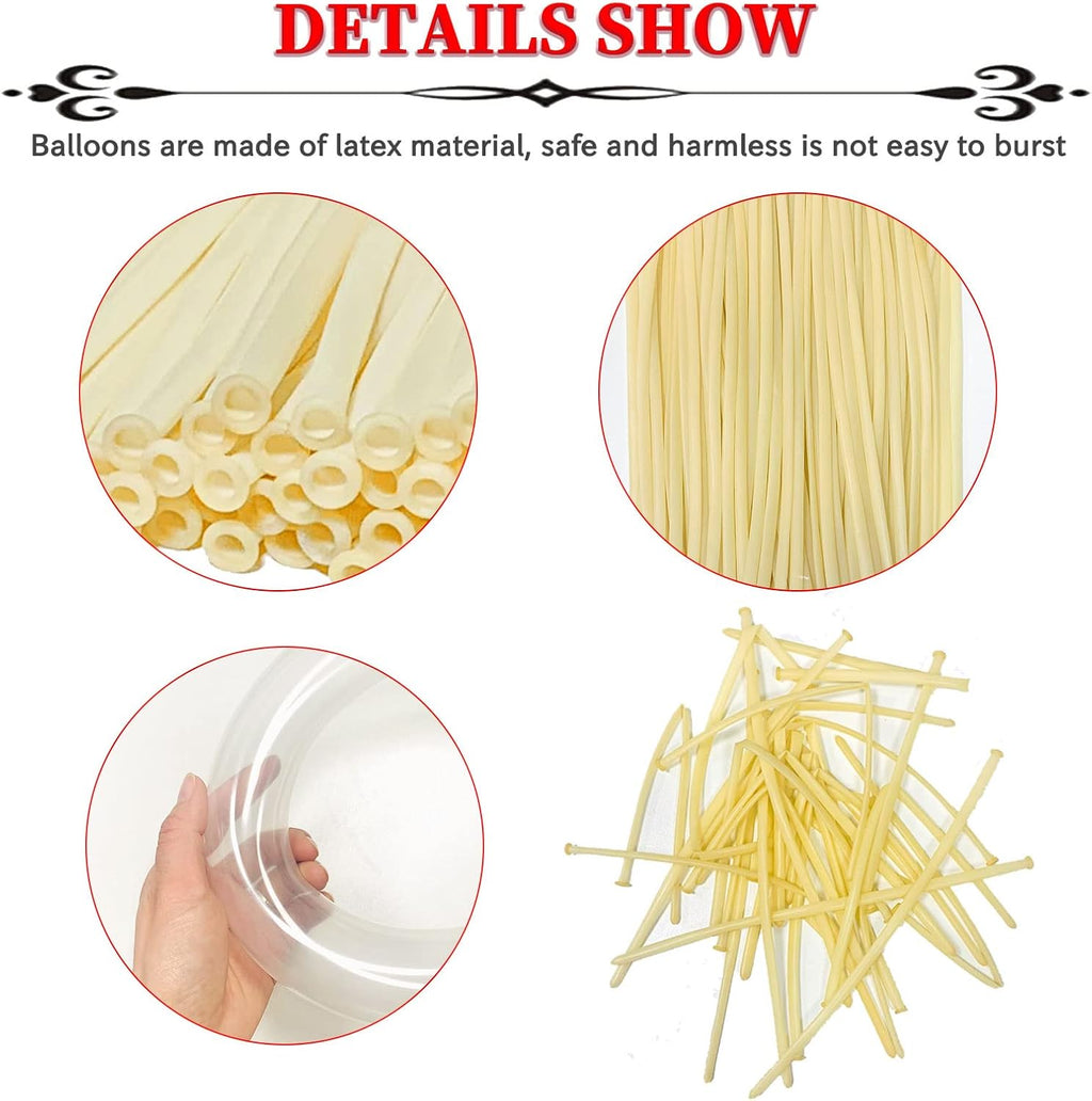 Skiennix 260 Clear Balloons - Thickening Long Latex for Twisting Animals & Arch Decor | 100pcs