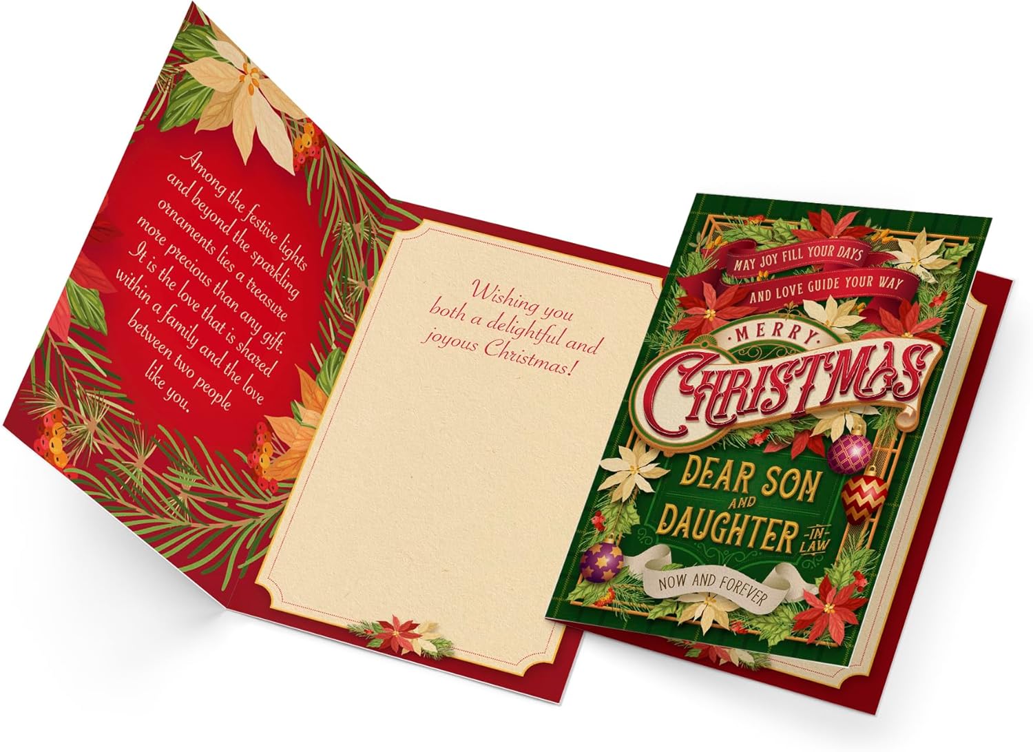 Prime Greetings Christmas Card for Son and Daughter-in-Law - Eco-Friendly, Thick Card Stock | 5in x 7.75in