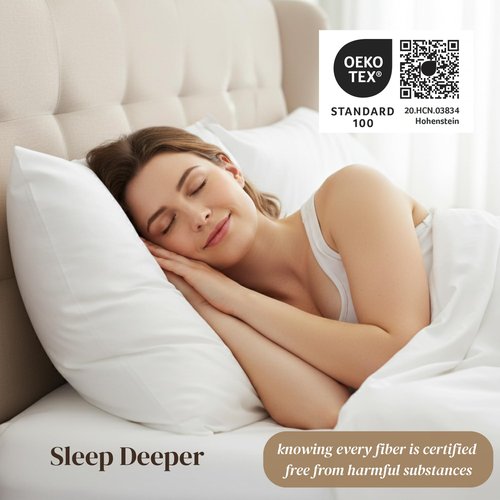Beckham Hotel Collection Sheets Set King Size, 100% Cotton Sateen Fabric, Silky Smooth & Soft, Cool Touch, 16” Deep Pocket, 4-Piece, White