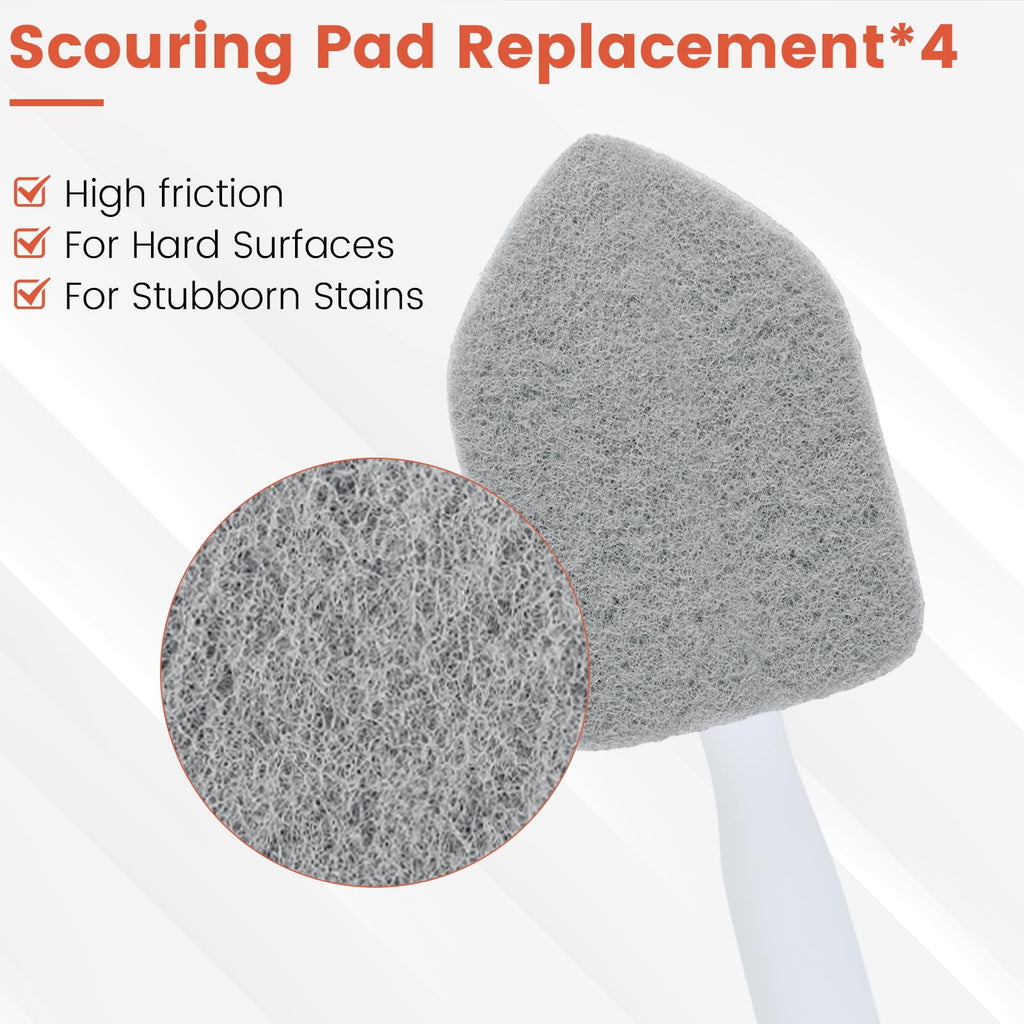Wlich Scouring Pads Microfiber Cloth Refills 6 Pack, Fit Tub Tile Scrubber Brush Cleaning, Reusable Scouring Scrub Pad and Microfiber Scrub Pads Set for Cleaning Bathroom Kitchen Toilet Tile Sink